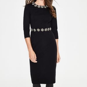 Jeweled Boden Black Matilda Dress Sz 6R